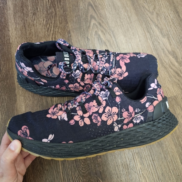 Womens 9.5 Mens 8 No Bull Cherry Blossom All Day Sneakers Ripstop Black Pink - Picture 7 of 8